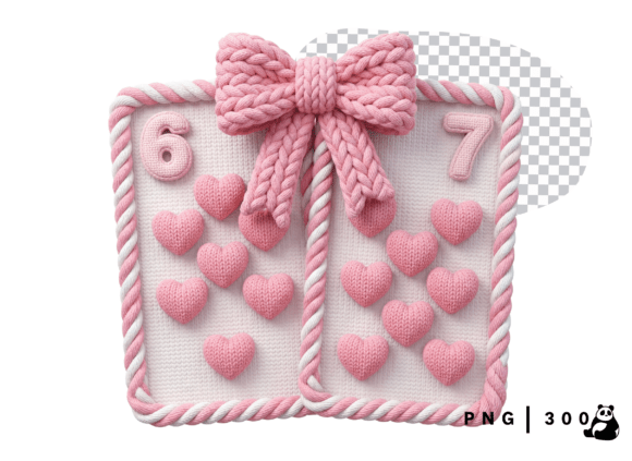 Download Valentine 6 7 Faux Yarn Card Hearts Png - Valentine Collection