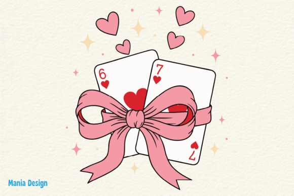 Download Cute Valentine Playing Cards Bow PNG - Valentine Collection